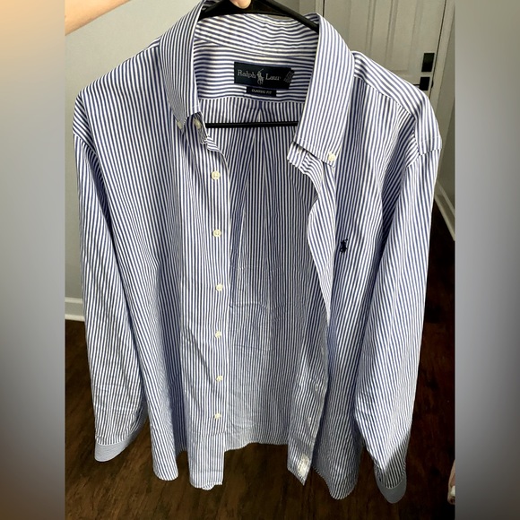 Men’s Ralph Lauren Classic Fit Long Sleeve Striped Button Up Shirt - Picture 2 of 11
